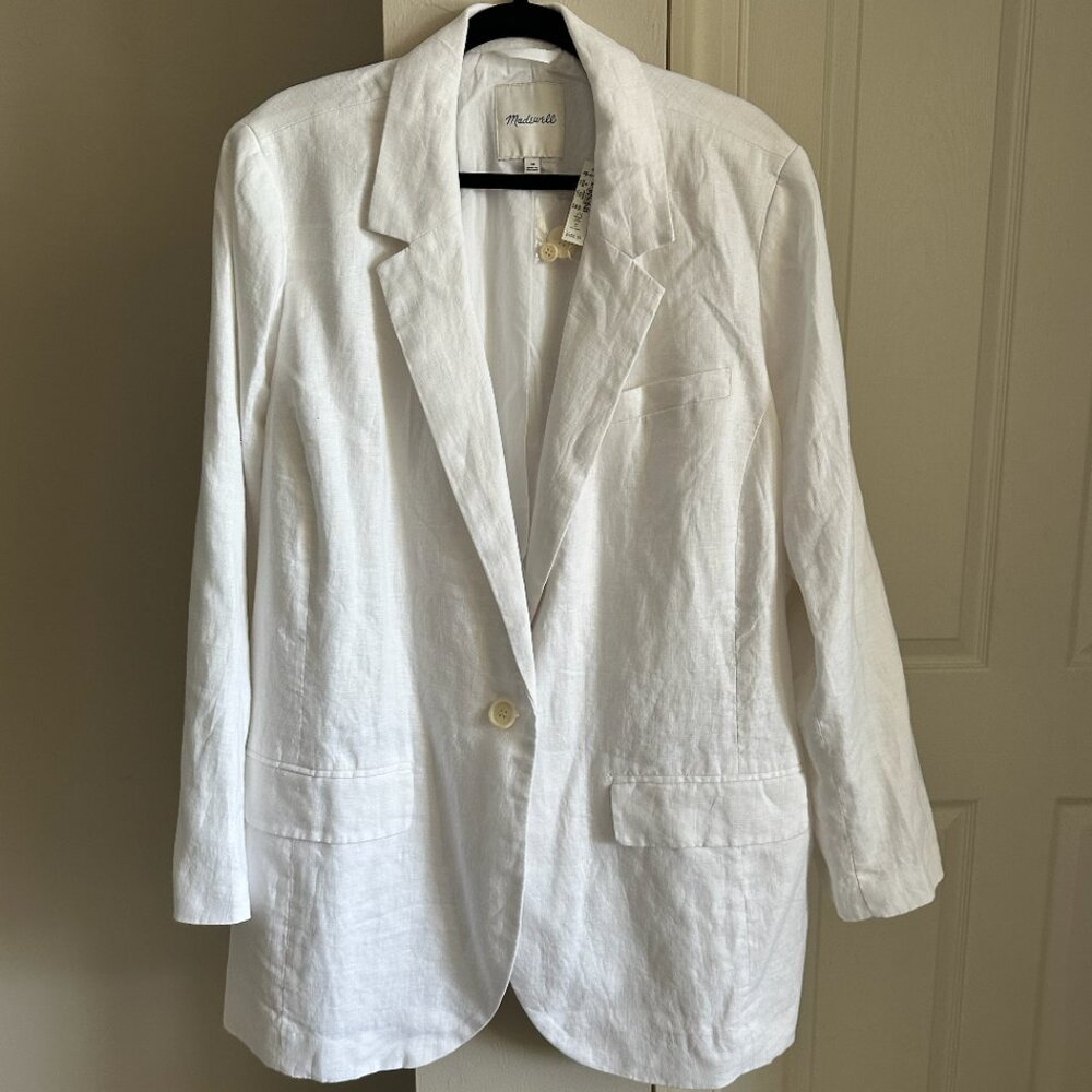 Madewell white linen blazer, 3X, NWT